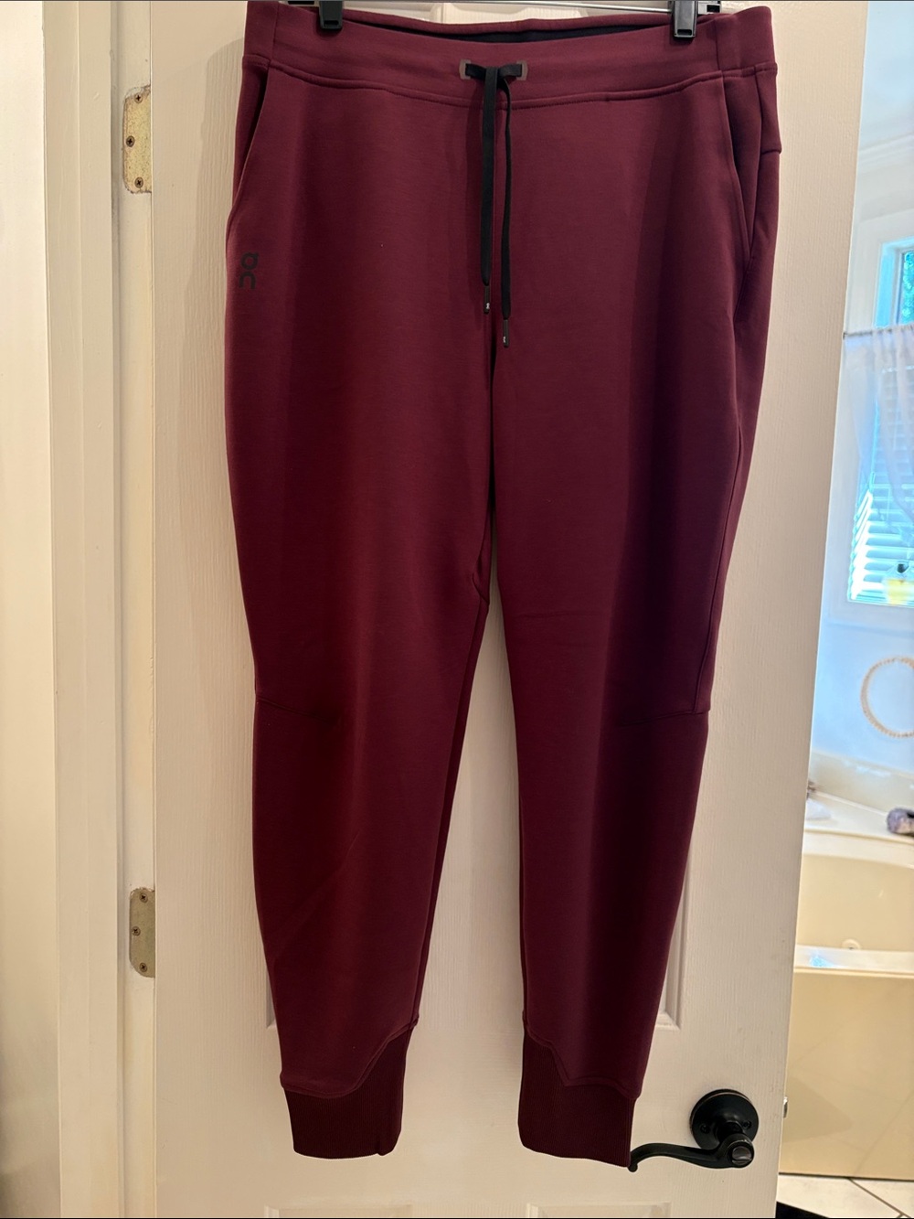 On Cloud Maroon Drawstring Jogger Pants